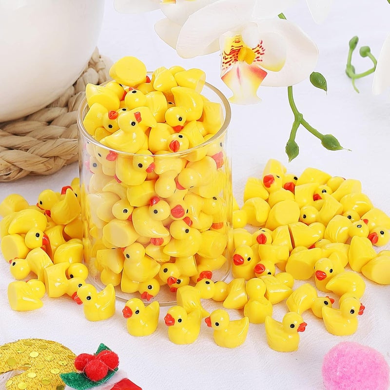 GliSun 200 Pieces Mini Resin Ducks Tiny Duck for Garden Micro Landscape Ornament Dollhouse Prank Christmas Falloween Birthday Party Favors DIY Decoration Craft - Image 4